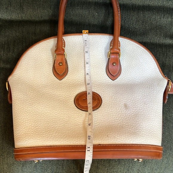 Dooney & Bourke cream and brown leather satchel - Picture 10 of 10